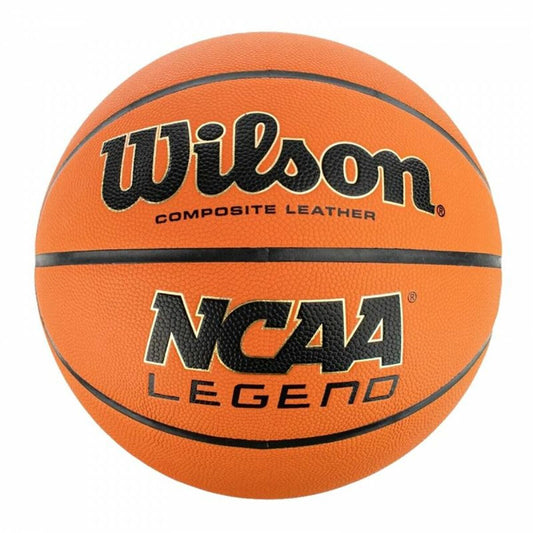 Basketball Wilson NCAA Legend Weiß Orange Haut Kunstleder 7